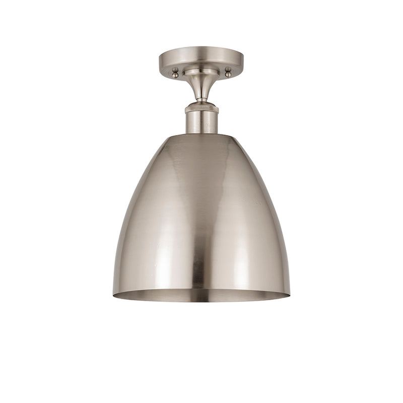 Ballston Dome Semi-Flush Mount shown in the Brushed Satin Nickel finish with a Brushed Satin Nickel shade