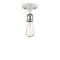 Bare Bulb Semi-Flush Mount shown in the White and Polished Chrome finish