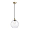 Athens Mini Pendant shown in the Antique Brass finish with a Clear shade