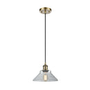 Orwell Mini Pendant shown in the Antique Brass finish with a Clear shade