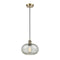 Gorham Mini Pendant shown in the Antique Brass finish with a Mica shade