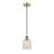 Caledonia Mini Pendant shown in the Antique Brass finish with a Mouchette shade