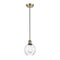 Waverly Mini Pendant shown in the Antique Brass finish with a Clear shade