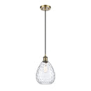 Waverly Mini Pendant shown in the Antique Brass finish with a Clear shade