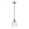 Castile Mini Pendant shown in the Antique Brass finish with a Clear shade