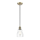 Ellery Mini Pendant shown in the Antique Brass finish with a Seedy shade