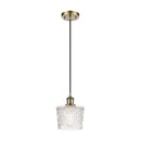 Niagra Mini Pendant shown in the Antique Brass finish with a Clear shade