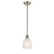 Brookfield Mini Pendant shown in the Antique Brass finish with a White shade