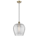 Norfolk Mini Pendant shown in the Antique Brass finish with a Clear shade