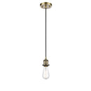 Bare Bulb Mini Pendant shown in the Antique Brass finish