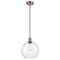 Athens Mini Pendant shown in the Antique Copper finish with a Seedy shade