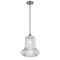 Springwater Mini Pendant shown in the Antique Copper finish with a Clear Spiral Fluted shade