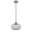 Gorham Mini Pendant shown in the Antique Copper finish with a Charcoal shade