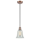 Hanover Mini Pendant shown in the Antique Copper finish with a Mouchette shade