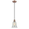 Hanover Mini Pendant shown in the Antique Copper finish with a Mouchette shade