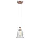 Hanover Mini Pendant shown in the Antique Copper finish with a Fishnet shade