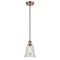 Hanover Mini Pendant shown in the Antique Copper finish with a Fishnet shade