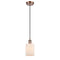 Hadley Mini Pendant shown in the Antique Copper finish with a Matte White shade