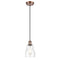 Ellery Mini Pendant shown in the Antique Copper finish with a Seedy shade