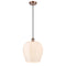 Norfolk Mini Pendant shown in the Antique Copper finish with a Matte White shade