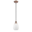 Eaton Mini Pendant shown in the Antique Copper finish with a Matte White shade