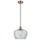 Fenton Mini Pendant shown in the Antique Copper finish with a Clear shade