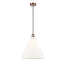 Ballston Cone Pendant shown in the Antique Copper finish with a Matte White shade