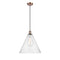 Ballston Cone Pendant shown in the Antique Copper finish with a Seedy shade