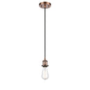 Bare Bulb Mini Pendant shown in the Antique Copper finish