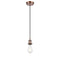 Bare Bulb Mini Pendant shown in the Antique Copper finish