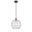 Deco Swirl Mini Pendant shown in the Black Antique Brass finish with a Clear shade