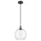 Athens Mini Pendant shown in the Black Antique Brass finish with a Clear shade