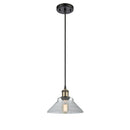 Orwell Mini Pendant shown in the Black Antique Brass finish with a Clear shade