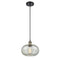 Gorham Mini Pendant shown in the Black Antique Brass finish with a Mica shade