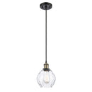 Waverly Mini Pendant shown in the Black Antique Brass finish with a Clear shade