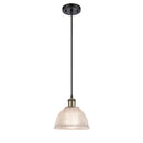 Arietta Mini Pendant shown in the Black Antique Brass finish with a Clear shade