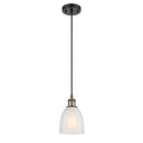 Brookfield Mini Pendant shown in the Black Antique Brass finish with a White shade