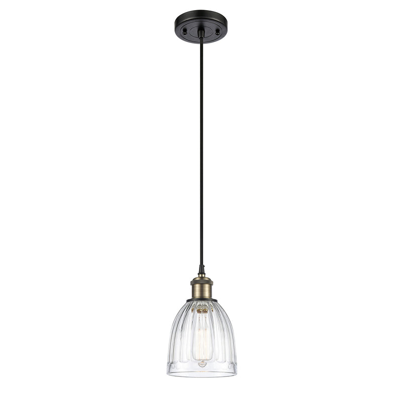 Brookfield Mini Pendant shown in the Black Antique Brass finish with a Clear shade