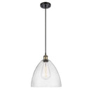 Ballston Dome Mini Pendant shown in the Black Antique Brass finish with a Seedy shade