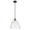 Ballston Dome Mini Pendant shown in the Black Antique Brass finish with a Seedy shade