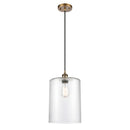 Cobbleskill Mini Pendant shown in the Brushed Brass finish with a Clear shade