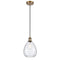 Waverly Mini Pendant shown in the Brushed Brass finish with a Clear shade