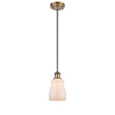 Ellery Mini Pendant shown in the Brushed Brass finish with a White shade