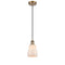 Ellery Mini Pendant shown in the Brushed Brass finish with a White shade