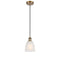 Brookfield Mini Pendant shown in the Brushed Brass finish with a White shade