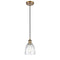 Brookfield Mini Pendant shown in the Brushed Brass finish with a Clear shade