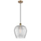 Norfolk Mini Pendant shown in the Brushed Brass finish with a Clear shade