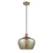 Fenton Mini Pendant shown in the Brushed Brass finish with a Mercury shade