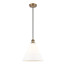 Ballston Cone Mini Pendant shown in the Brushed Brass finish with a Matte White shade