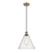 Ballston Cone Mini Pendant shown in the Brushed Brass finish with a Seedy shade